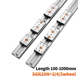 SGB Built-in dual-axis linear guide 47mm SGR20N Roller slide 1 SGB20N block and 1 SGR20N guide Length 300 400 500 600 700 800