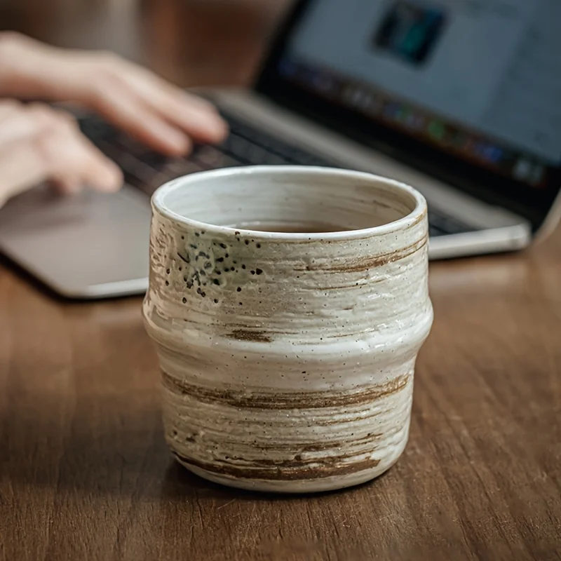 

Wabi Sabi Ceramic Tea Cup Handmade Japanese Style Retro Gourd Cup for Tea Drinking