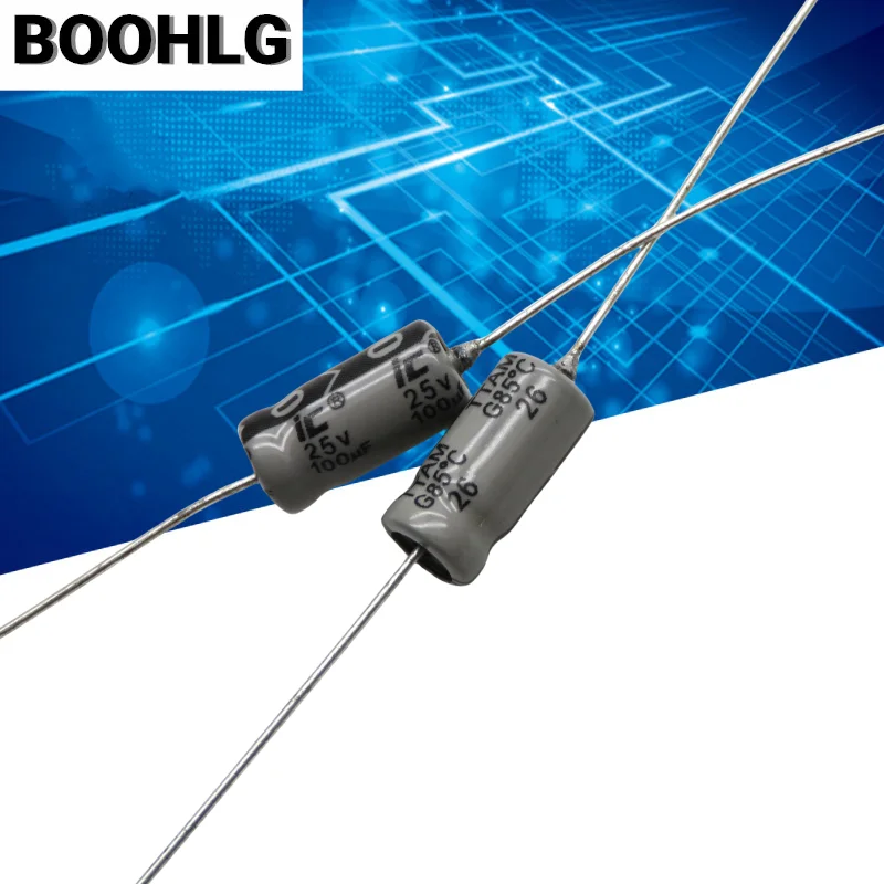 

10PCS 100UF 25V IC axial polarized capacitor 25V 100UF 6X12 TTAM through-core capacitor