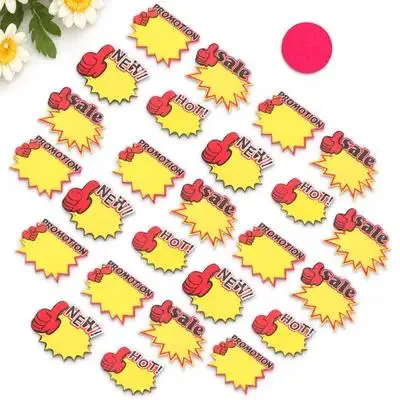 200 Pcs Small Retail Signs Labeling Stickers Store Advertising Cards Cost Display