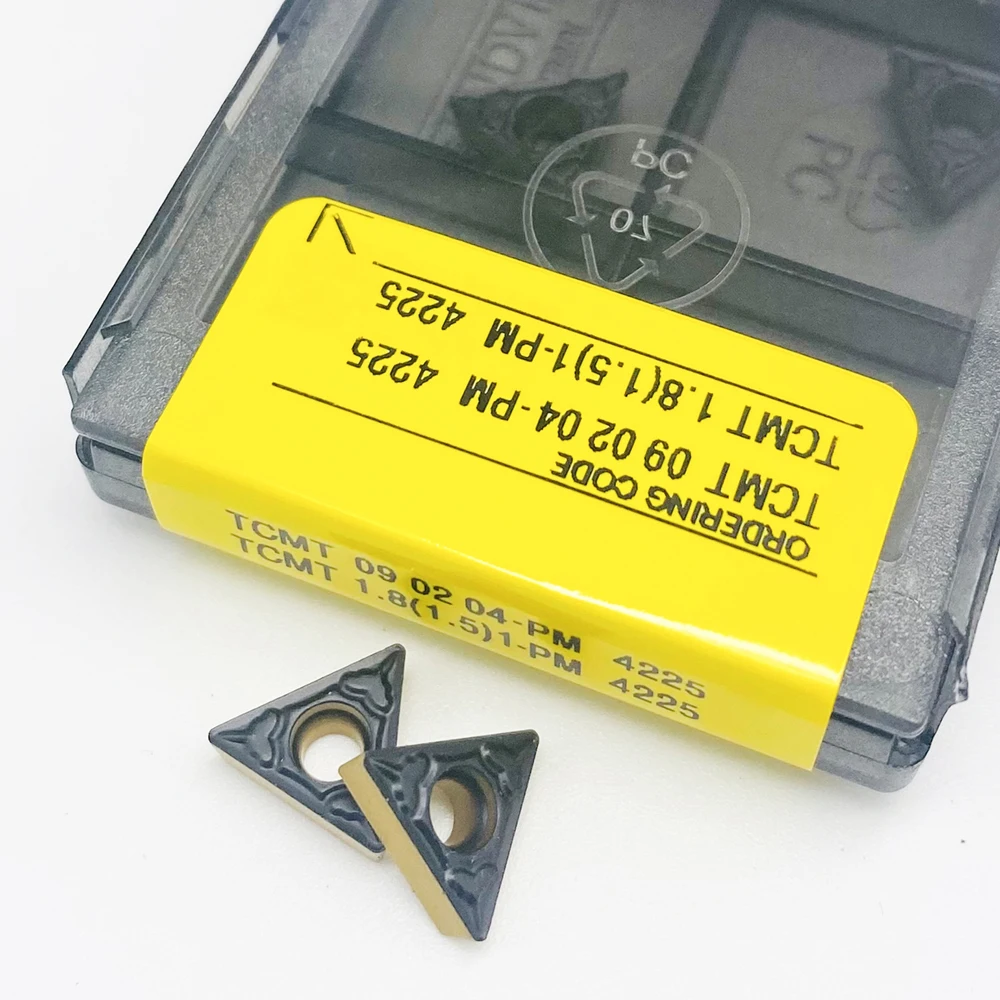 Insertos de carburo TCMT090204 PM 4225, herramientas de torneado interno indexables, CNC, TCMT 090204, 10 Uds.