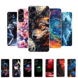For Honor 90 Lite Case 90Lite Wolf Painted Cover Shockproof Soft Silicone Phone Case For Honor 90 Lite 5G Fundas Honor90Lite
