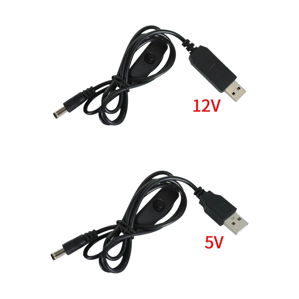 USB 전원 부스트 라인 DC 5V to DC 5V 12V 승압 모듈 USB 컨버터 어댑터 케이블 (스위치 포함, 길이 1m)