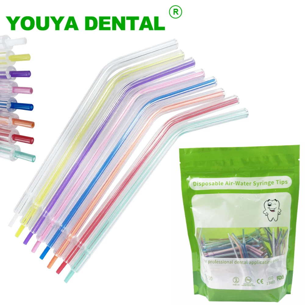 250pcs Dental 3 Way Syringe Air Water Spray Nozzles Tips Tube Triple Syringe Disposable Dentistry Materials Teeth Cleaning Tools