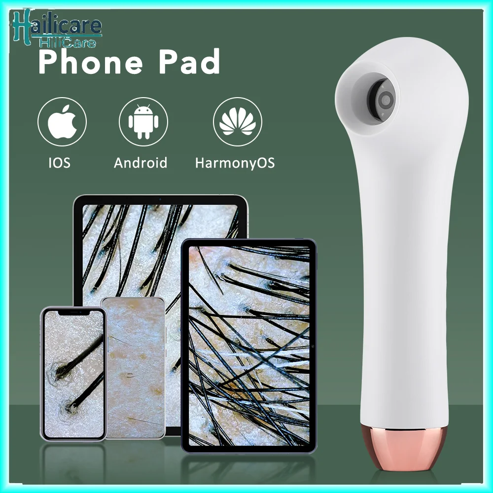 

Multifunctional Scalp Skin Hair Follicle Detector HD Visual Skin Analyzer Machine Magnifier Dermatoscope Phone Tablet Connection