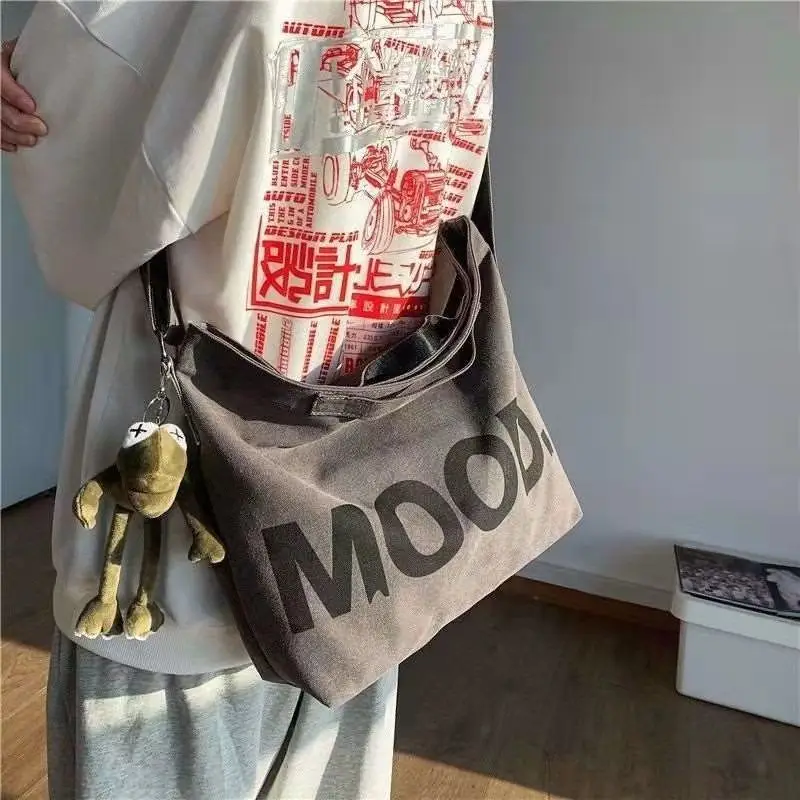 Bags for Women 2022 Large Capacity Student Letter Canvas Tote Bag Teenage Girl Boy Messenger Bags Designer Female Crossbody Bags