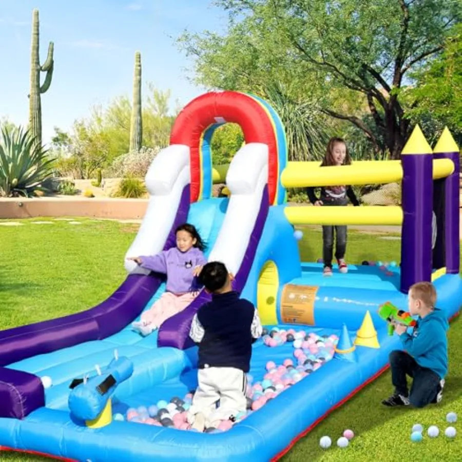 

Inflatable Water Slide for Adults 16FT Giant Commercial Water Slide with Bigger Splash Pool/480W Blower Blow up Adult Water Sli