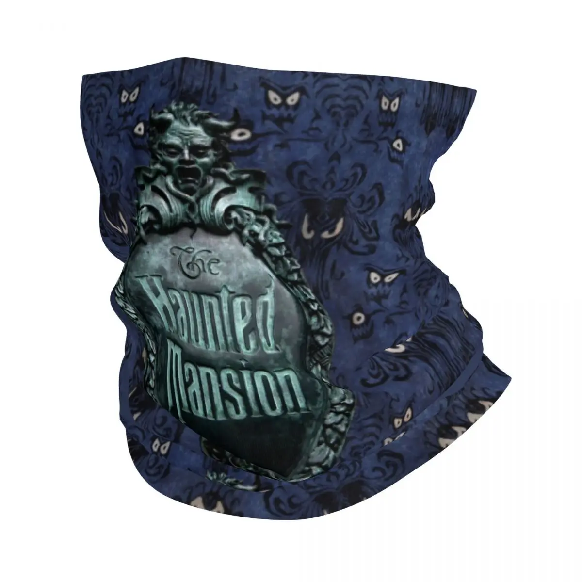 Custom Haunted Mansion Sympol Winter Headband Neck Warmer Men Women Ski Camping Tube Scarf Face Bandana Gaiter