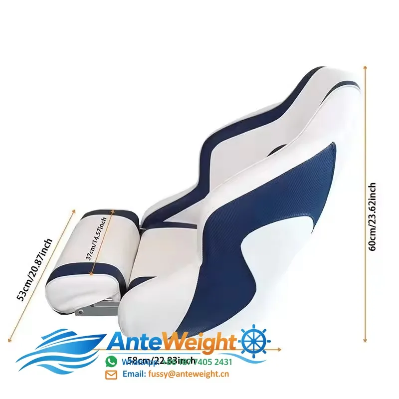 Waterproof Sun Protection PU Leather Folding Black and White Style Seats for Yachts Boats and Fishing Vessels Marine Supplies