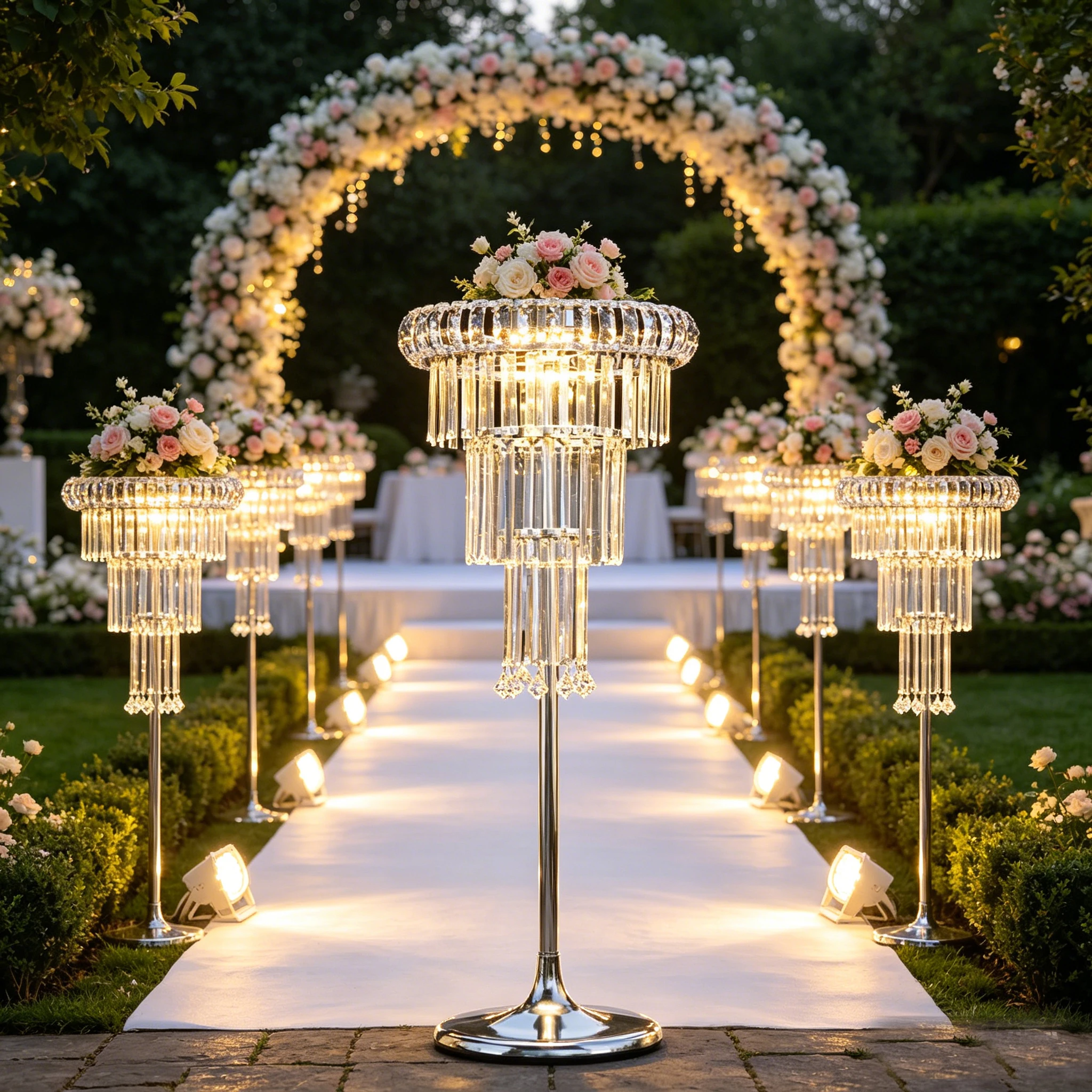 

10 шт. золотых светодиодных подвесных светильников-канделябров F30, подставки для цветов, центральные элементы для свадебных столов, дорожные светильники для декора вечеринок ivy980