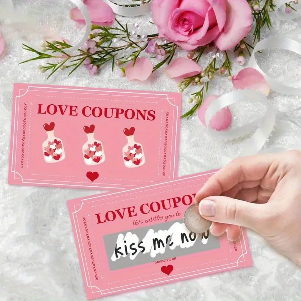 30 Sheets Diy Scratch Off Cards Golden Ticket With Stickers Romantic Gift For Birthday Anniversary Valentine'S Day Surprise view 6