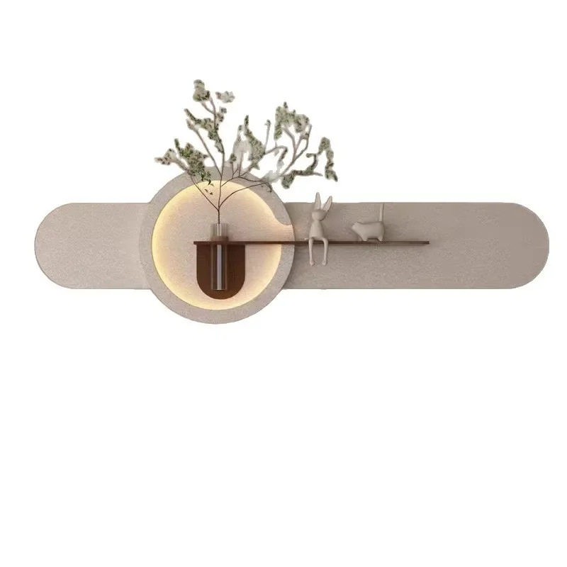 

Hydroponic green plant vase decorative painting, cream wind, living room sofa background wall hanging painting