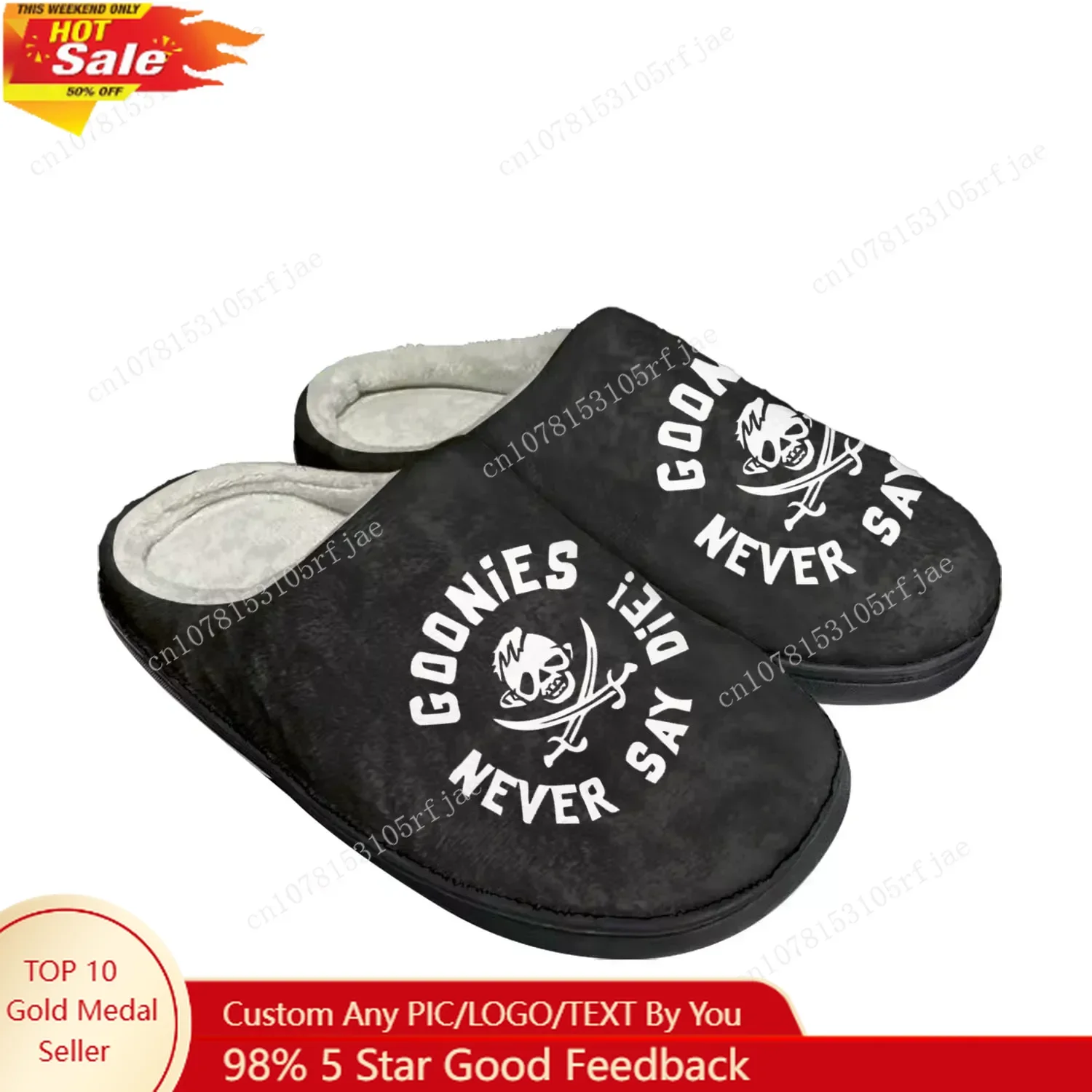 

Goonies Never Say Die Skull Rock Home Cotton Custom Slippers Mens Womens Sandals Plush Bedroom Keep Warm Shoe Thermal Slipper