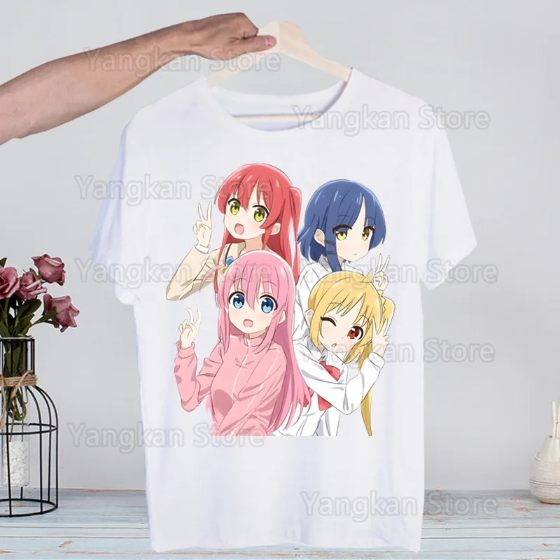 

Bocchi The Rock Hitori Bocchi рубашка футболка новинка забавная винтажная мужская футболка с круглым вырезом юмор женская футболка подарок юмор