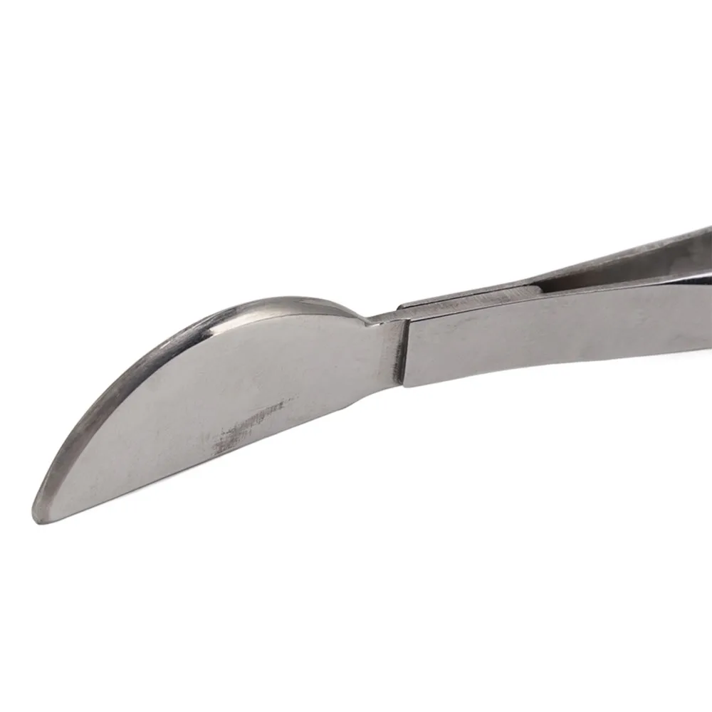 2-in-1 Design Stainless Steel Tweezers Rust Proof Straight Bonsai Tweezers Set Crescent Moon Head Curved Plant Tweezers
