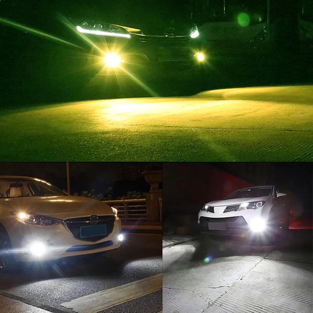 H8 H11 20LED 100W 4300K 6300K Yellow White 12V Car Brake Led Chips Turn Signal Lamps Reversing Light Fog Lens Headlight Lighting