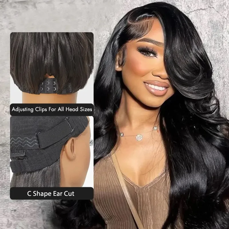 Wigs Human Hair Pre Plucked Pre Cut 24 Inch | HD Lace Body Wave Lace Front Wigs for Black Women Human Hair Glueless with Natural Hairline 180% Density