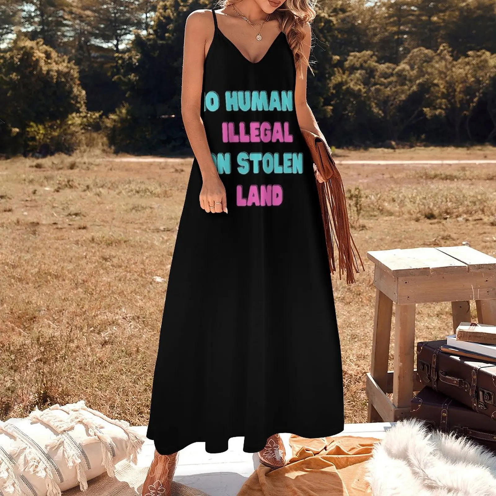 No Human is illegal on Stolen Land| Stolen Lands| Occupied Lands| illegal settlement (Tenth Edition): Sleeveless Dress