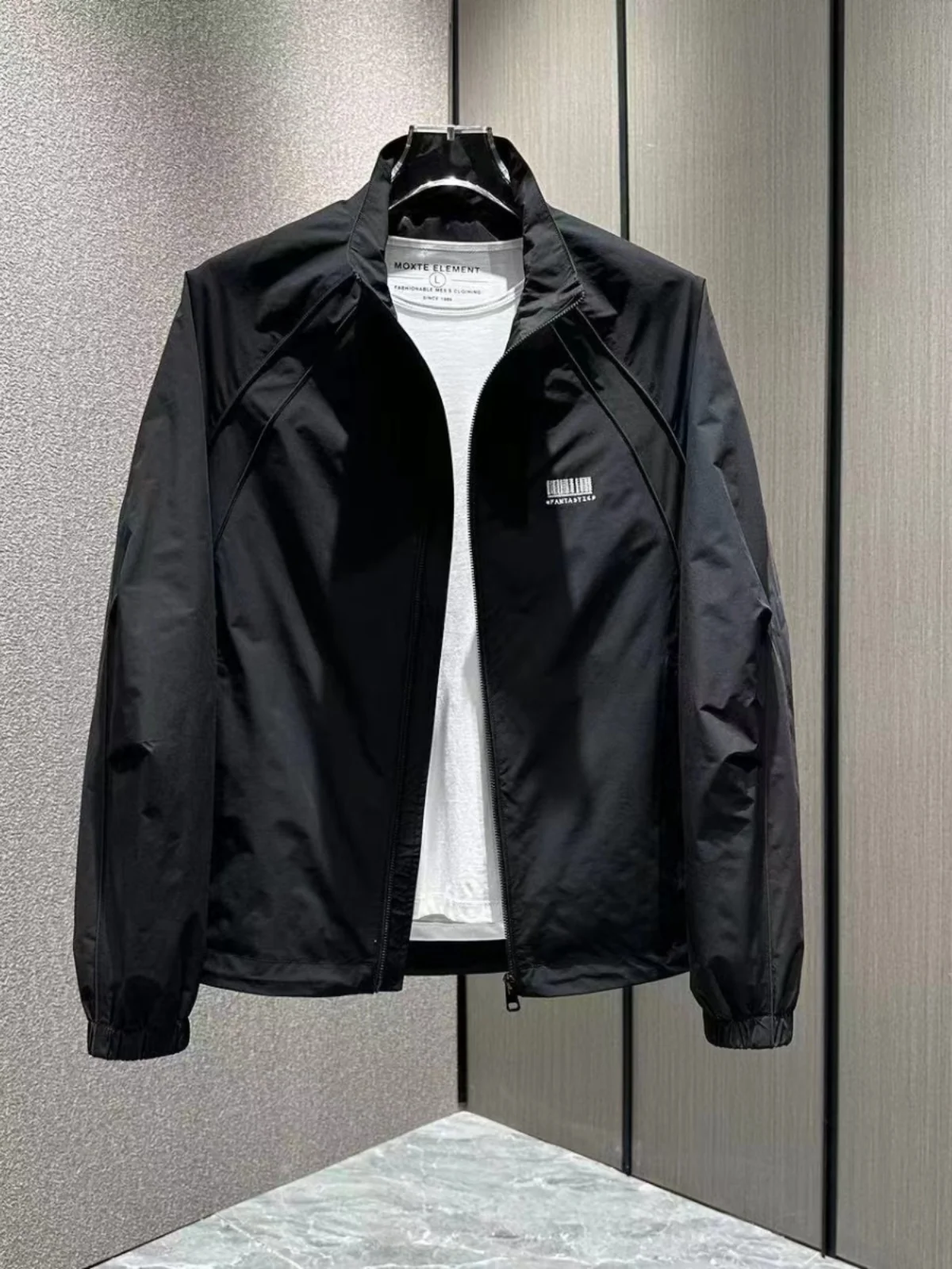 

Весенне-осенняя мужская облегающая верхняя одежда с воротником-стойкой, дышащая, модная, универсальная, легкая верхняя одежда