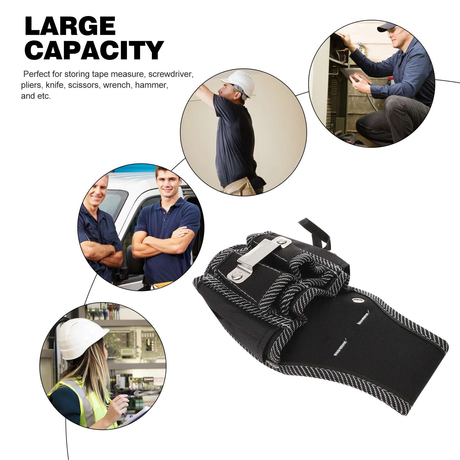

Multi Functional Waist Bag Lightweight Tool Storage for Men Women Electricians Tape Measure Screwdriver Pliers Scissors Wrench