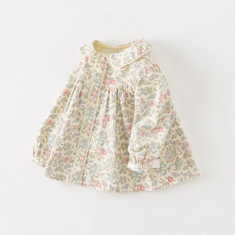 Dave Bella Children Blouse Clothes Autumn Girl Baby Lovely Sweet Floral Comfortable Fashion Casual Top OutdoorDB3236353