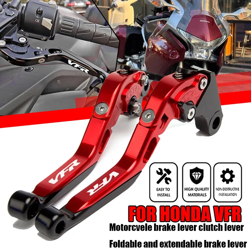 Image of Klappbare Bremskupplungshebel für Honda VFR800 VFR800F VFR750/750S SABRE VTR1000F Motorrad CNC-Griffe ausziehbar einstellbar