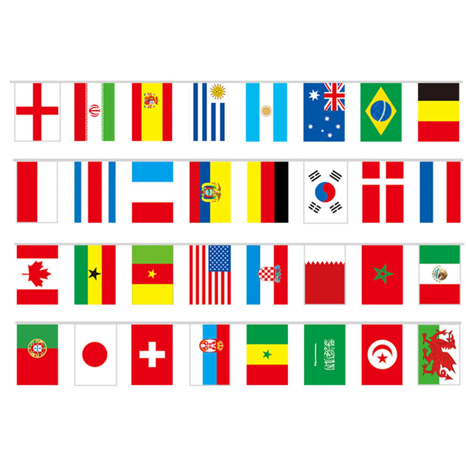 

48 countries string Flags 48Pcs 14x21cm 20x30cm Bunting National String Flags Banner Football Stadium Club for party Decoration