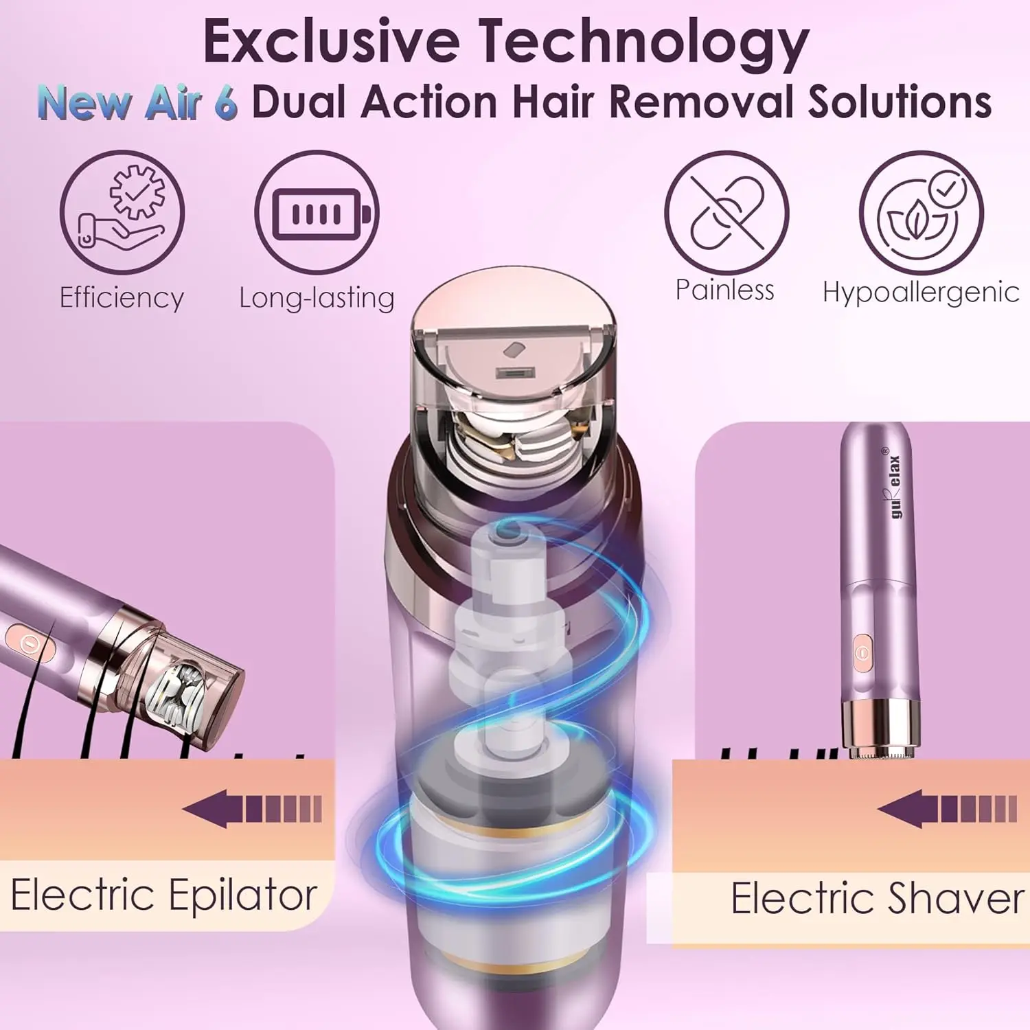 Electric Beauty Epilator & Facial Hair Remover for Women, Portable Hair Removal Device Gift Set
