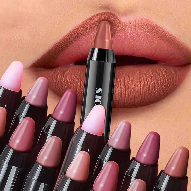 Matbruine Lipliner Potlood Lip Omtrek Duurzame Waterdichte Lippenstift Non-Stick Cup Lip Contour Cosmetica Cosmetica