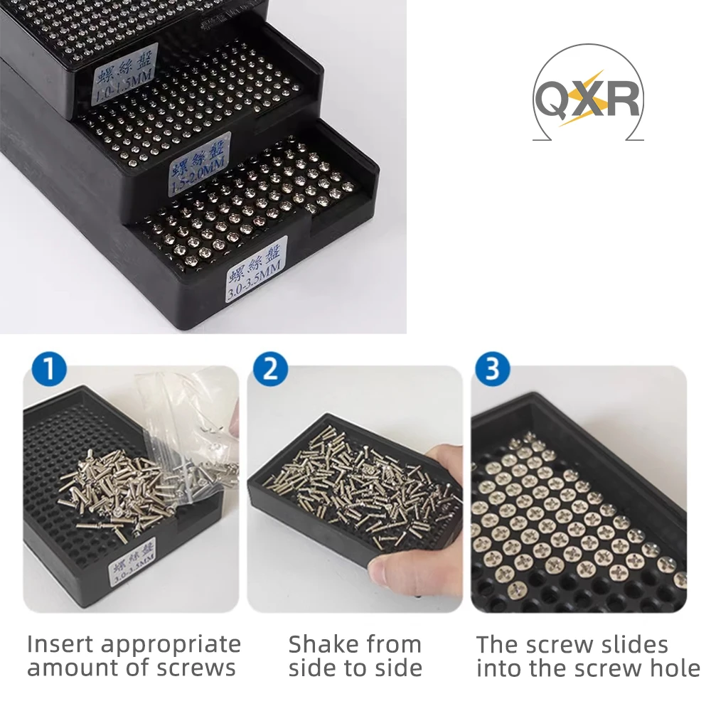 Q-STR ESD antistatic screw tray Hard plastic screw tray Tray Six sizes of the tray Can put a variety of specifications screws