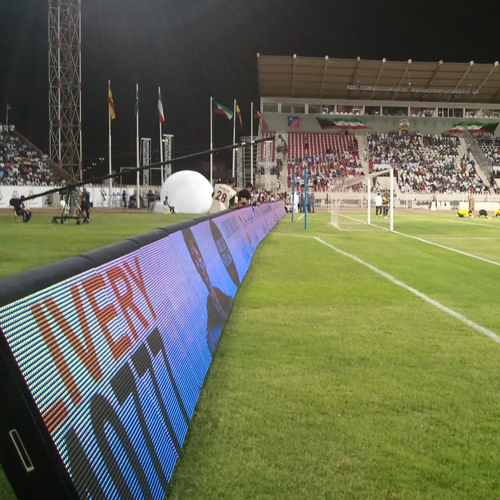 Шкаф P10 Открытый светодиодный видеостенный панель Цифровая реклама Футбольный стадион Периметр Светодиодный экран