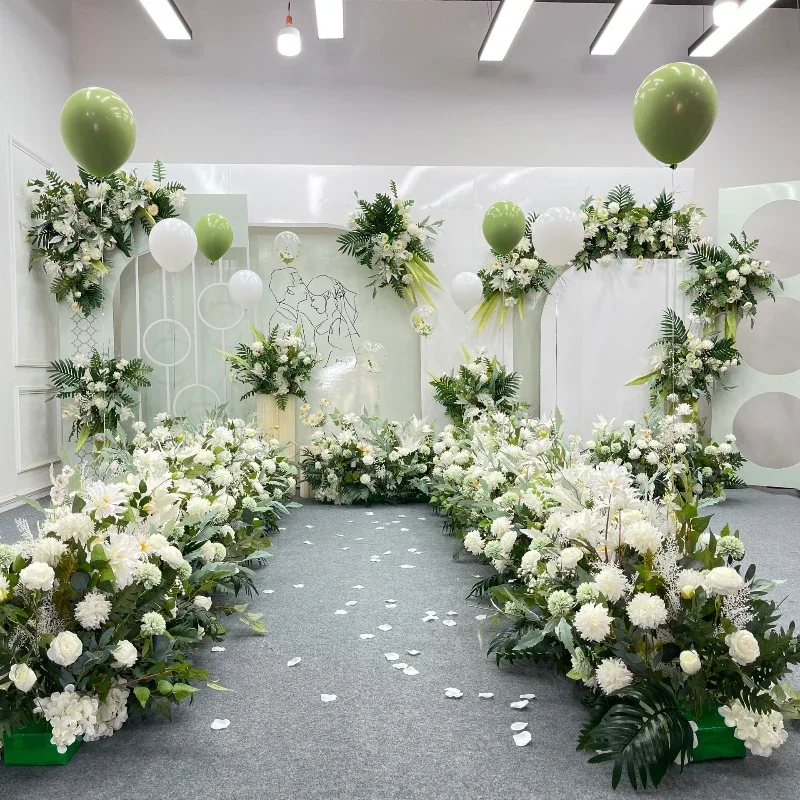 Forest Style Wedding Venue Flower Arrangement Photography Decoration Props Outdoor Wedding Hall Road Leading Artificial Flowers