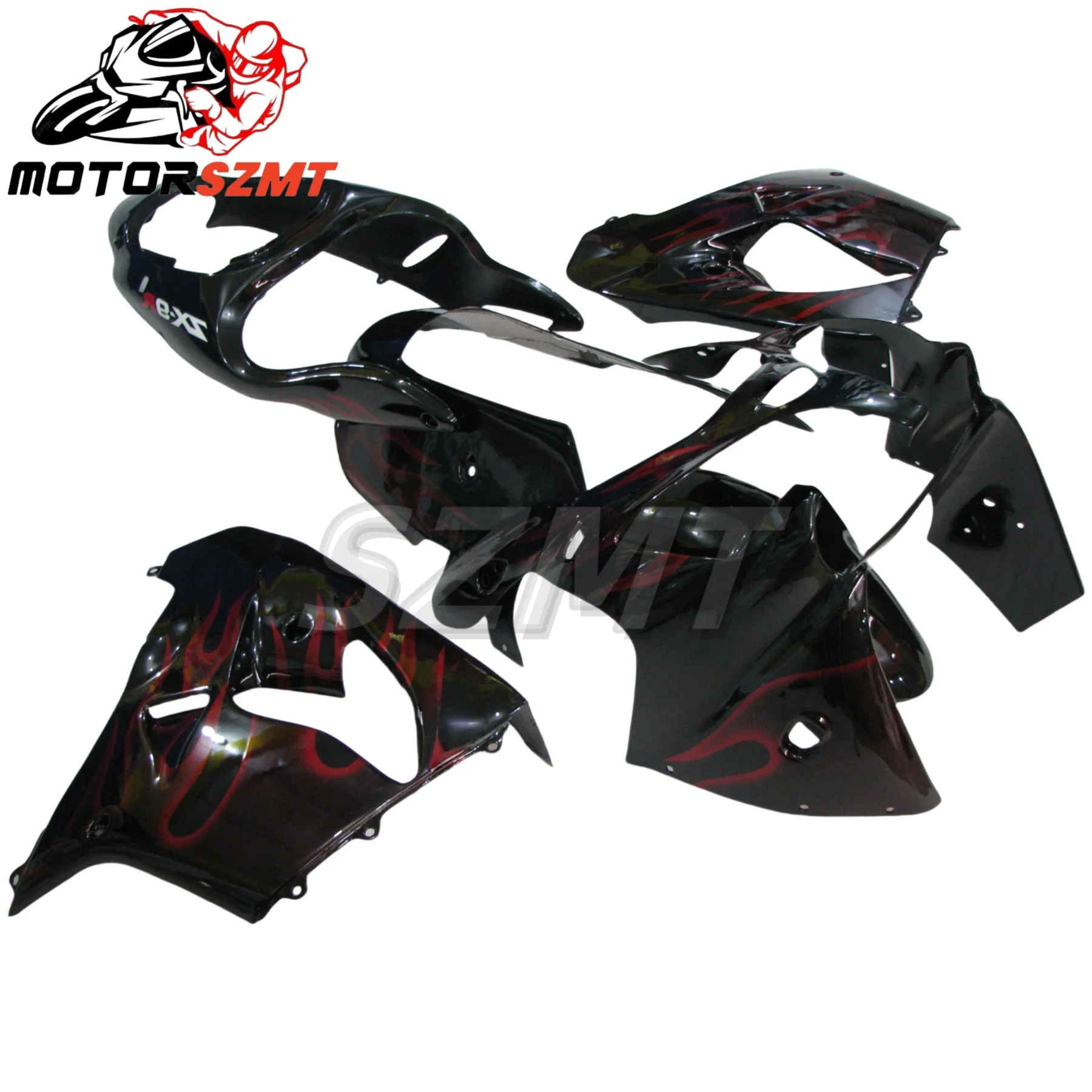 Abs-Verkleidung für Kawasaki ZX9R 2000–2001, grün-schwarze Rahmenverkleidungen, Zx9r 2001 Bodykits ZX9R 2000 2001