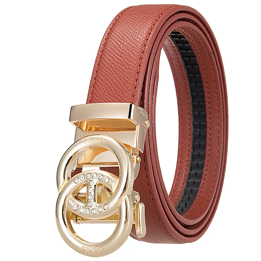 Nowy damski pasek ze stopu z automatyczną klamrą, z mikrofibry, ażurowy, do jeansów, ozdobny łańcuszek na talię, lekki luksus, uniwersalny design.