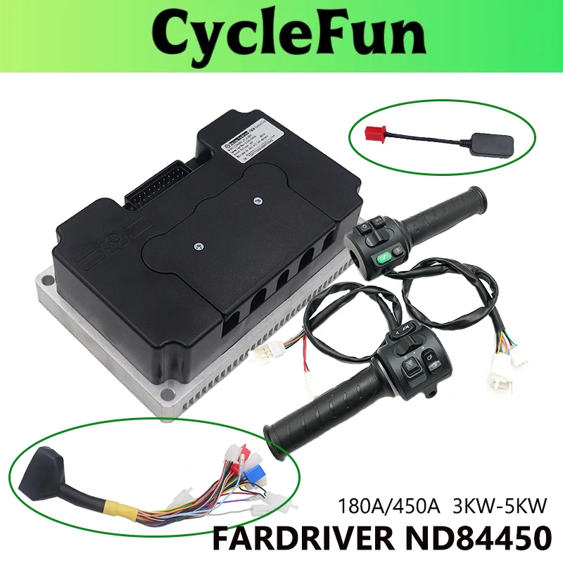

FarDriver 3KW-5KW ND84450 BLDC 84V 450A Sine Wave Controller With Bluetooth And T08 Throttle For Electric Scooter Motorcycles