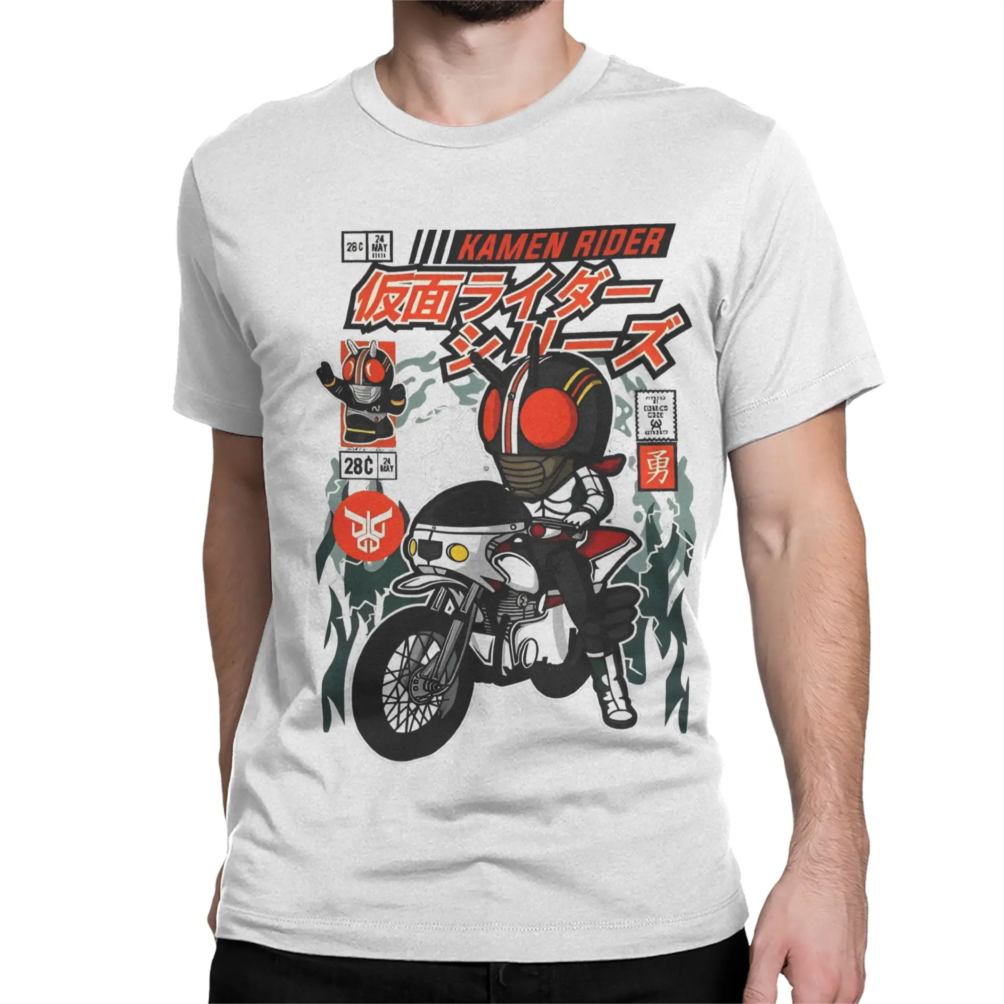 Kamen Rider Comic  T-Shirt for Men Women  Unique Cotton Tees Crew Neck Short Sleeve T Shirts New Arrival Tops