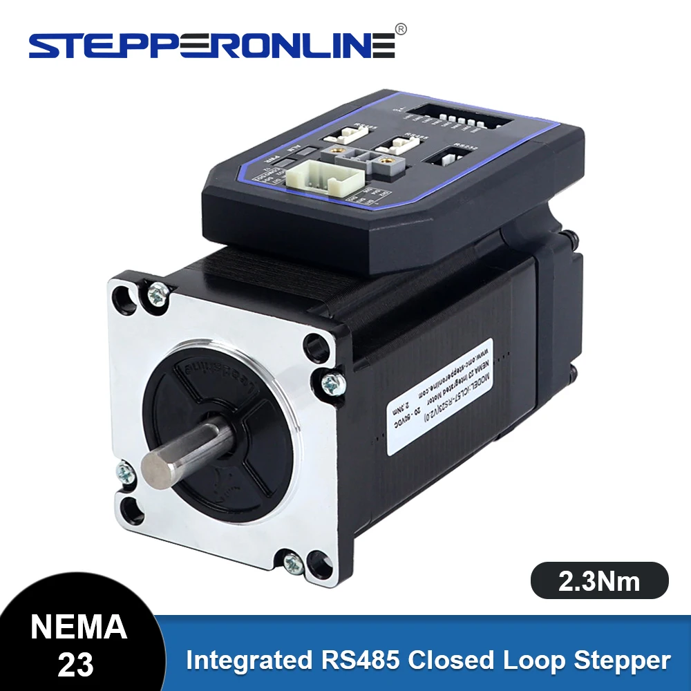 STEPPERONLINE NEMA 23 Integrated RS485 Closed Loop Stepper Motor 2.3Nm 20-50VDC w/ 14-bit Incremental Magnetic Encoder CNC