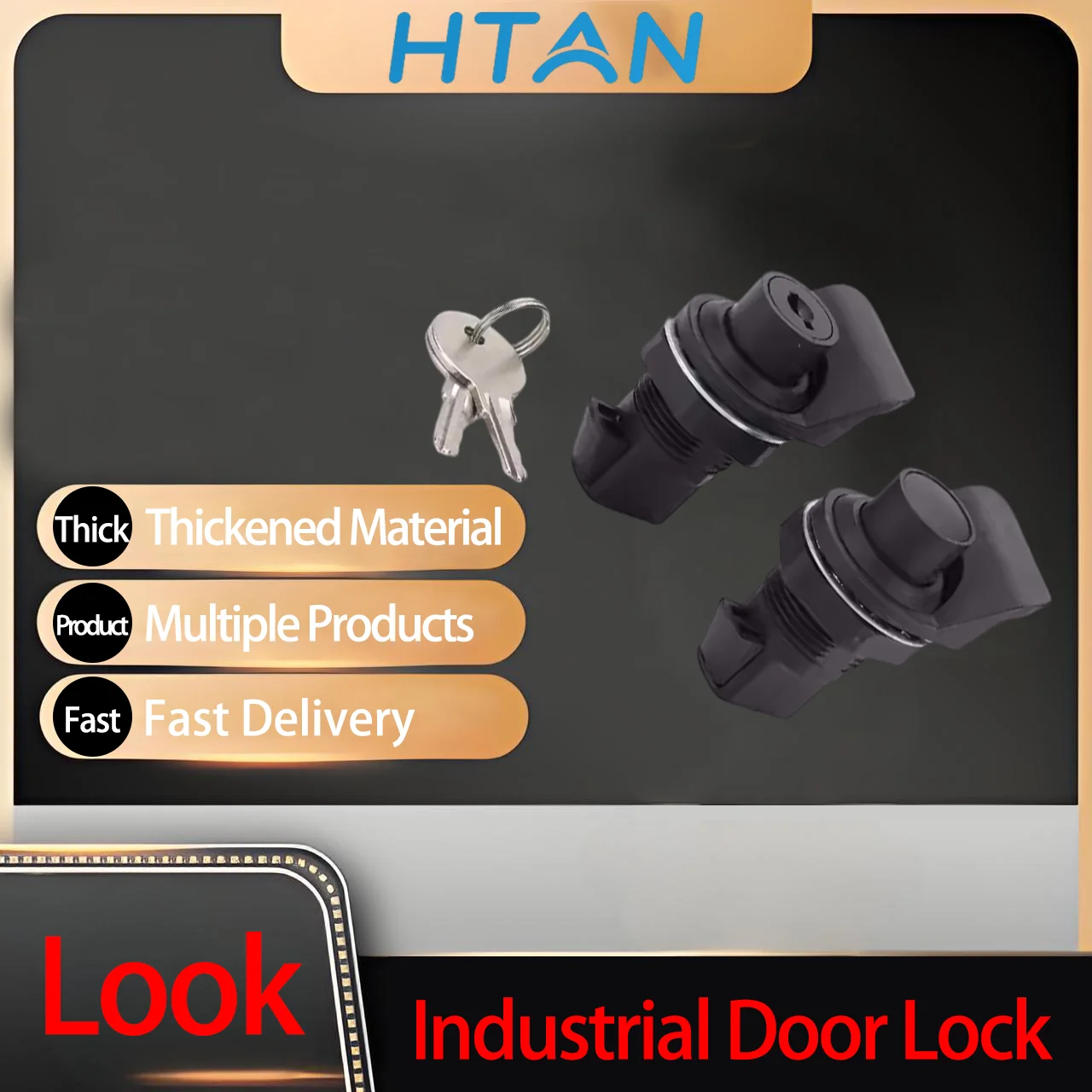 Plastic Press Type Cylindrical Telescopic Lock for Cabinet Light Box Elevator Door - Button Lock  with Plum Blossom Pin Feature