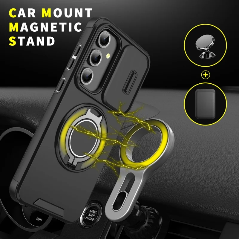 

For Samsung Galaxy S25 S24 S23 S22 S21 Ultra Plus Magnetic Finger Ring Holder Military Protective Case