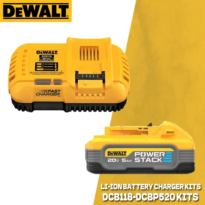 DEWALT 20V Lithium Li-ion Battery DCBP520 DCBP034 DCB208  DCB184 DCB182 DCB203 220V Charger Kits DCB118 DCB1104 For Dewalt