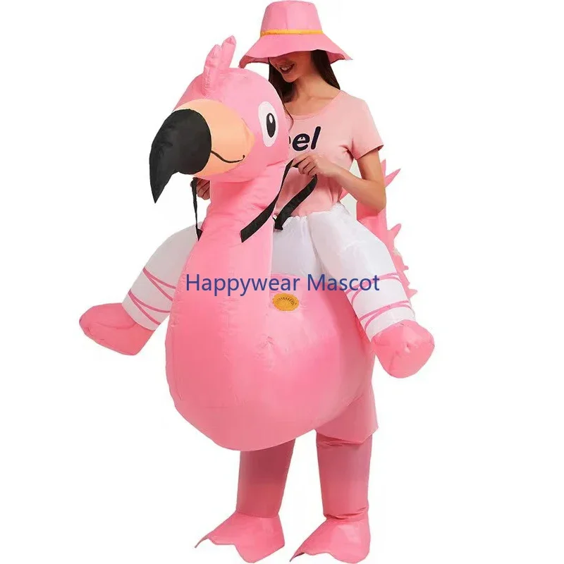 Cosplay Flamingo Inflatable Costume Christmas Mascot Halloween Costume Women Adult Kids Cartoon Party Mascot Suit Flamingo Dress