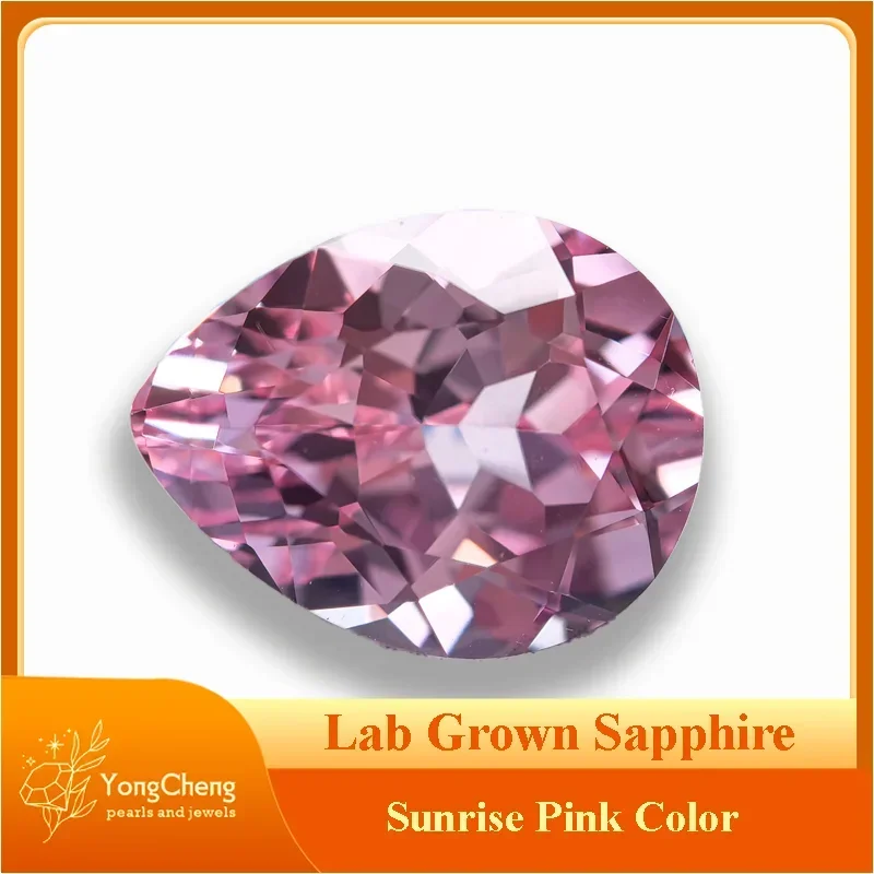 

Lab Grown Sapphire Pear Shaped Sunrise Pink Color VVS1 Charms DIY Advanced Jewel Making Materials Selectable AGL Certificate