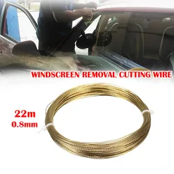 1Pc 22m 0.8mm Car Windscreen Glass Cutting Cut Out Braided Removal Wire Gold Roll Automobile Glass Consumables Tire Parts