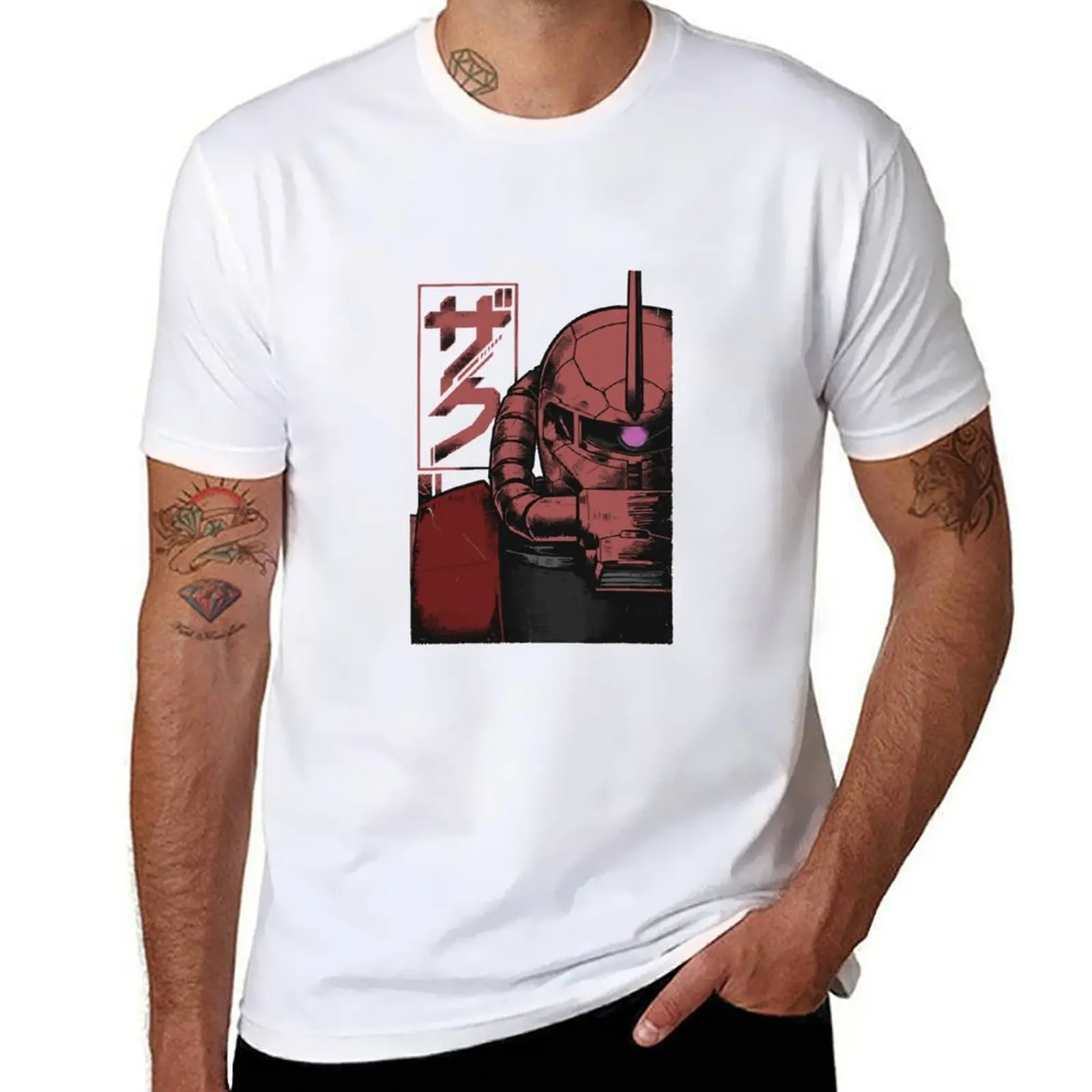 

Zaku Half Face Classic T-Shirt man t shirts graphic t shirt men 100% cotton luxury brand T-Shirt