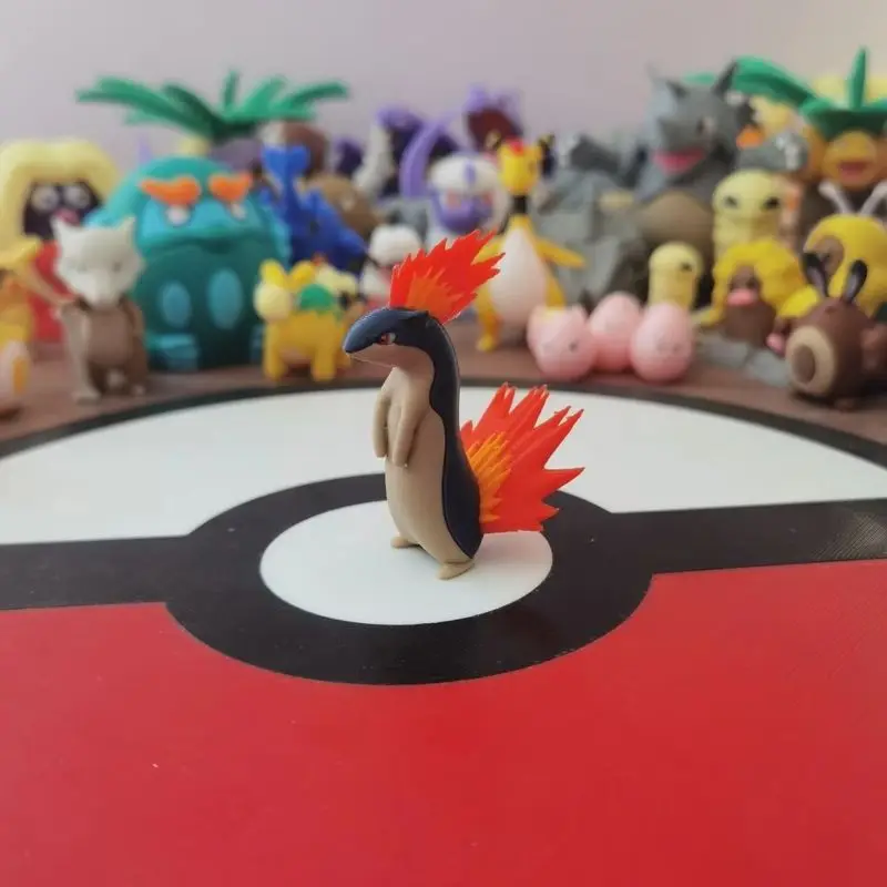 Cyndaquil Quilava Typhlosion Schaal Wereld 1:20 Diy 3d Afdrukken Anime Figuur Model Desktop Standbeeld Collectie Decoratie Ornament