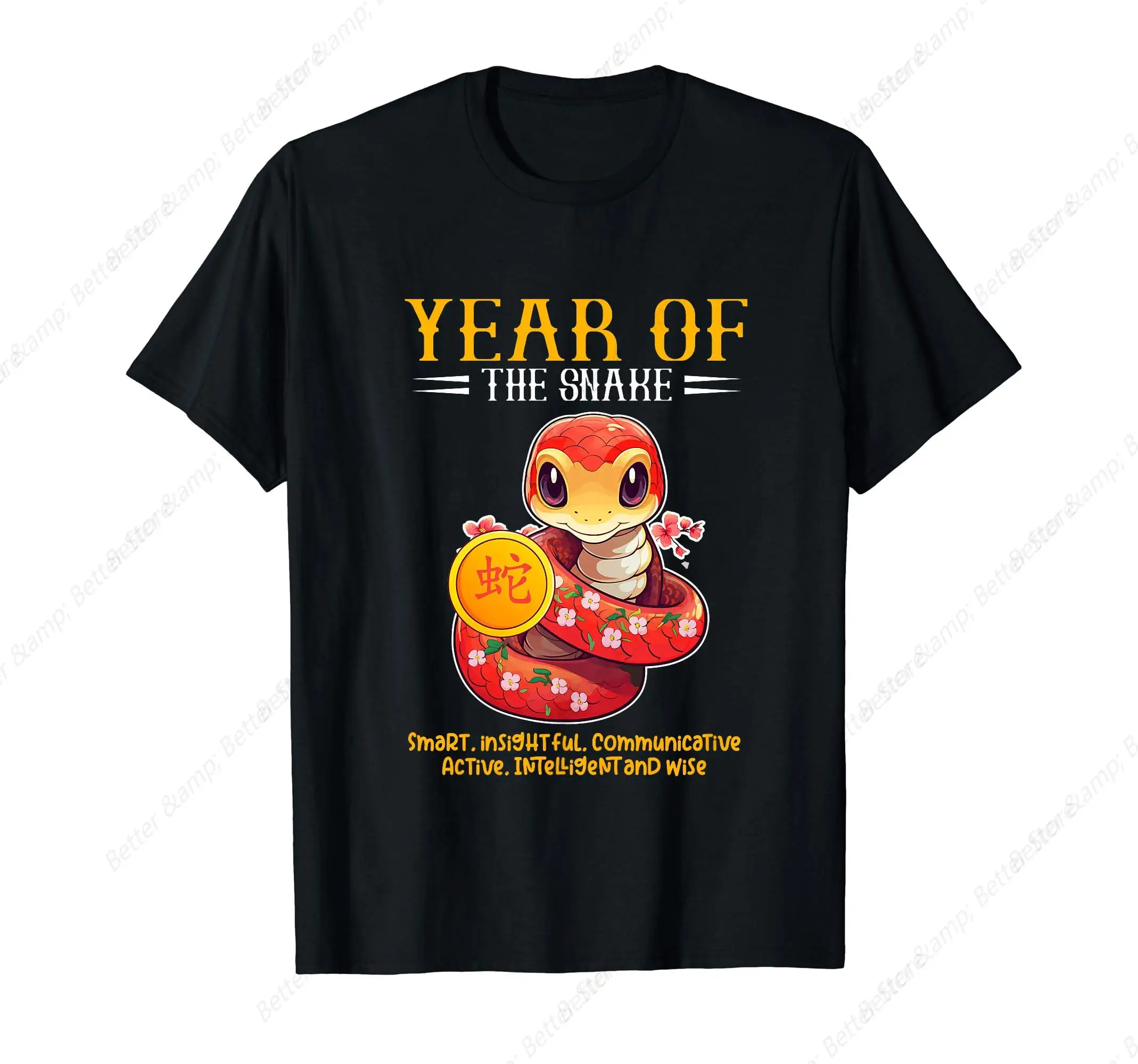 Chinese Year of the Snake Zodiac Sign Happy Lunar New Year T-Shirt