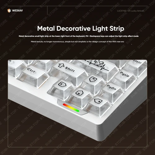 Imagen 2 del producto Lucky65 V3 Lucky65 V2 NUT65 Sugar65 Weikav Teclado mecánico de aluminio 3 modos Rgb intercambiable en caliente teclado para juegos por cable personalizado