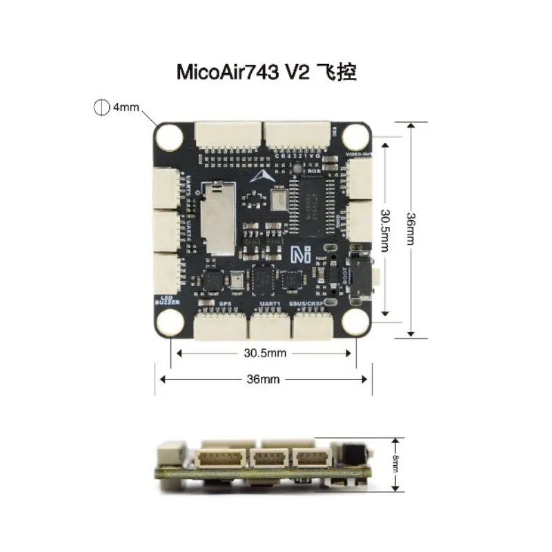 MicoAir743 V2 비행 컨트롤러 듀얼 IMU 블루투스 튜닝 APM PX4 INAV 베타플라이트 펌웨어 지원 RC 드론용