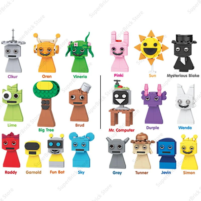 Hot Sprunki Building Blocks Toys Sets Classic Game Cartoon Doll 18 Figures Model Bricks Children\'s toys Holiday Birthday Gifts