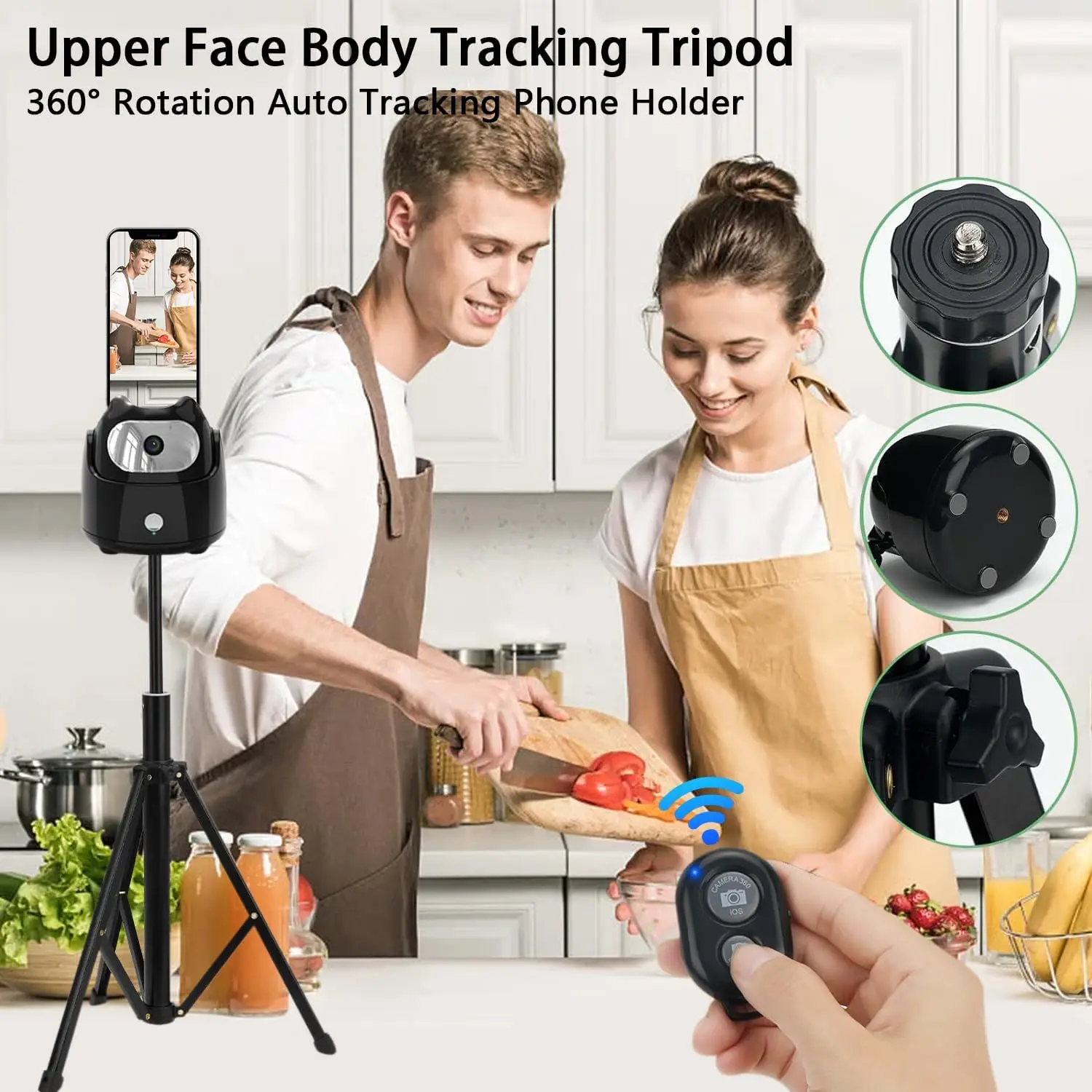 Auto Tracking Smart Shoot Robot Cameraman 360° Face Phone Holde Ai Shooting Gimbal Stabilizer Selfie Stick for Vlog Live Video